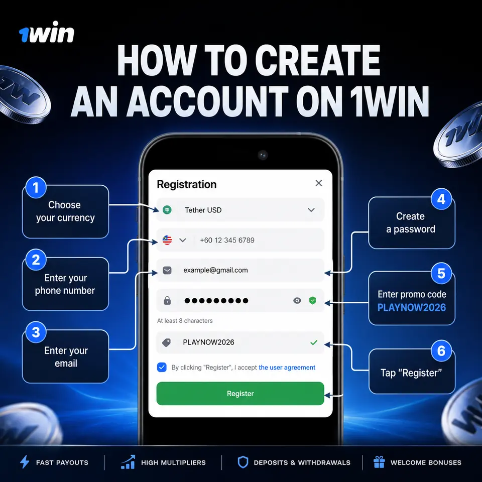 How to create a 1win account