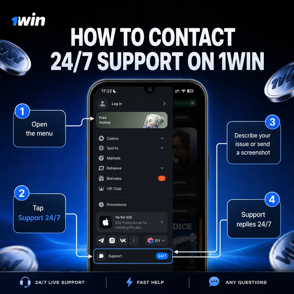 How to contact 1win support