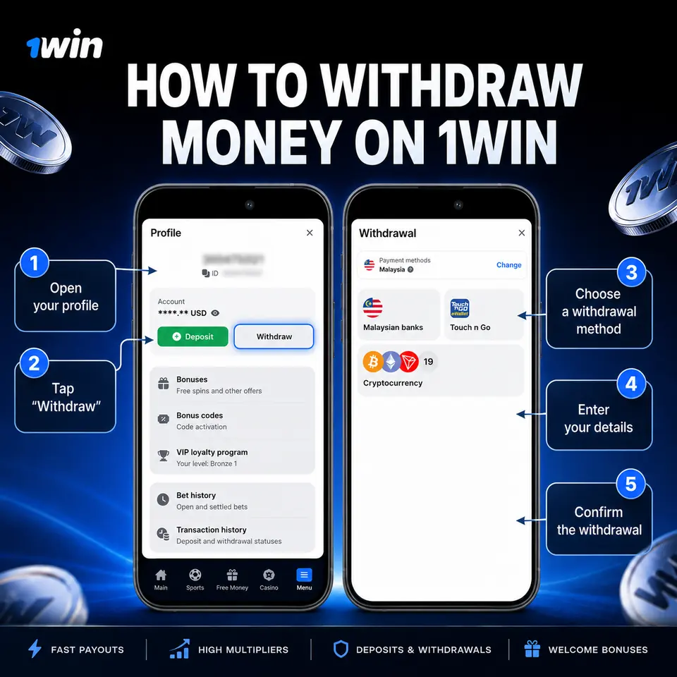 How to withdraw money from 1win